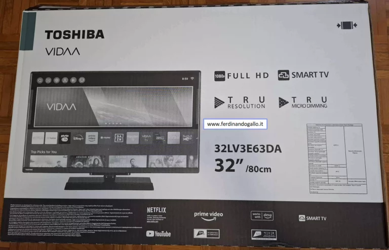 Toshiba 32LV3E63DA-Smart TV da 32 Pollici